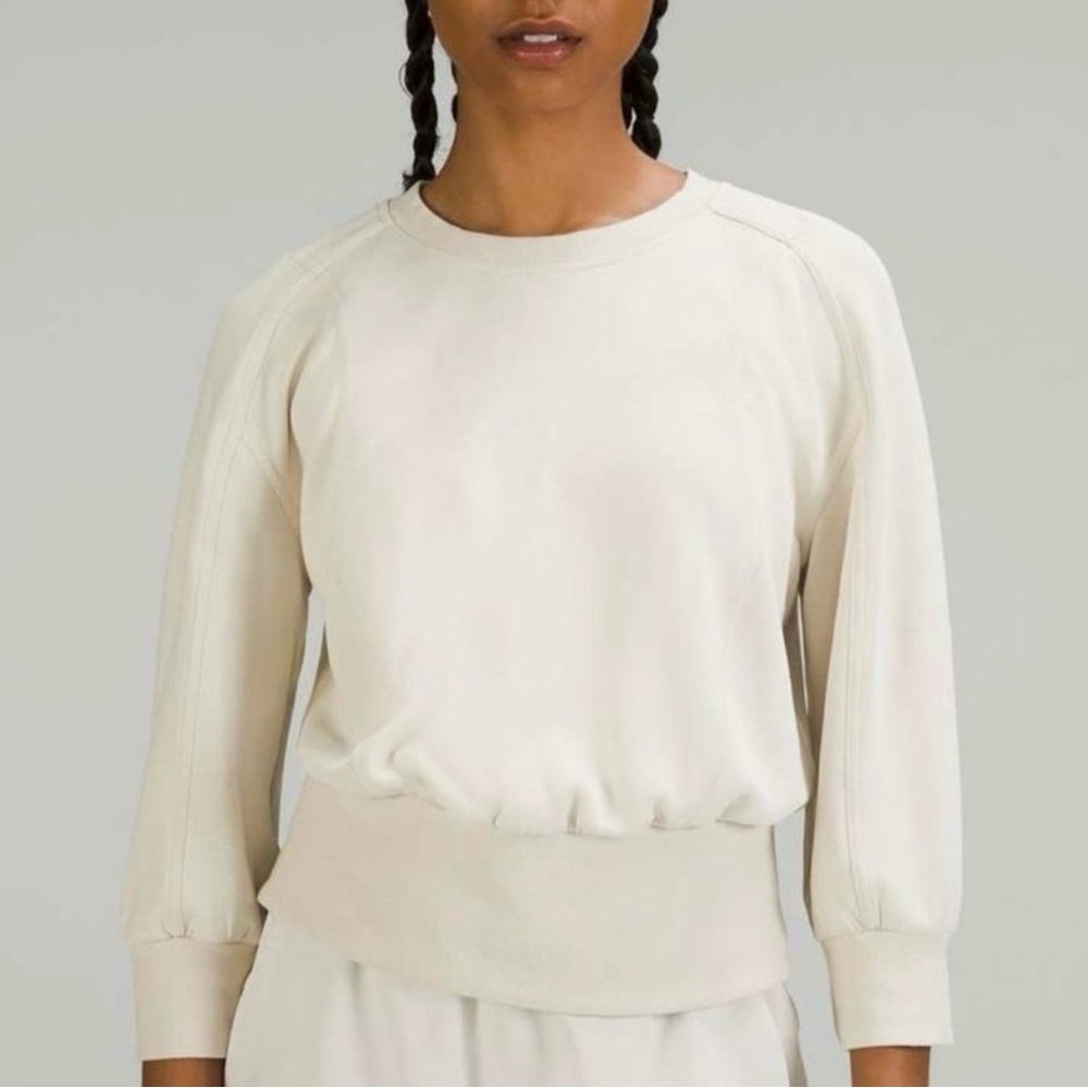 Lululemon Softstreme Ribbed-Hem Pullover Natural Ivory Size 2
